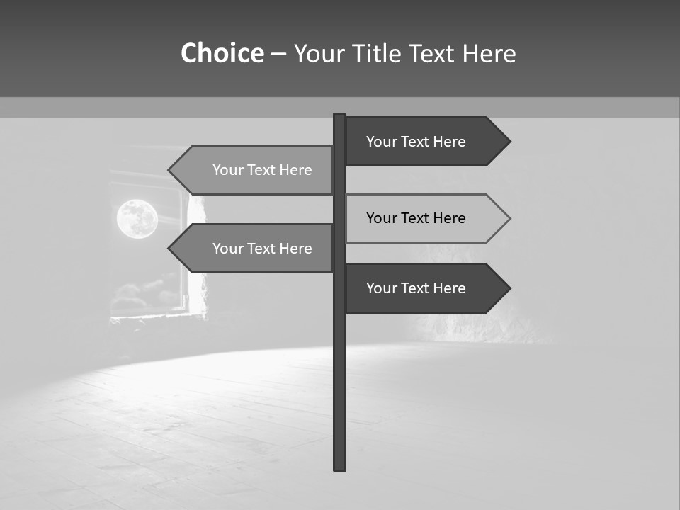 A Dark Room With A Light Coming From The Window PowerPoint Template