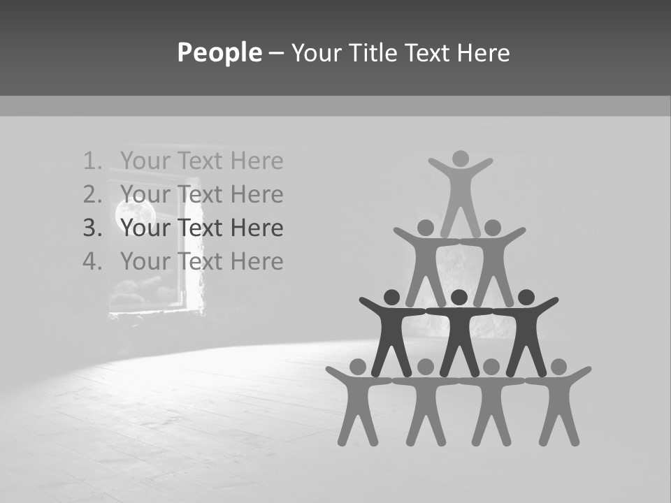A Dark Room With A Light Coming From The Window PowerPoint Template