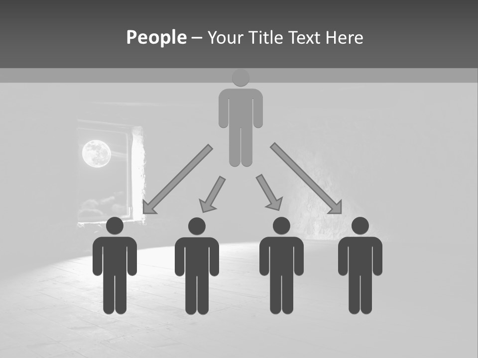 A Dark Room With A Light Coming From The Window PowerPoint Template