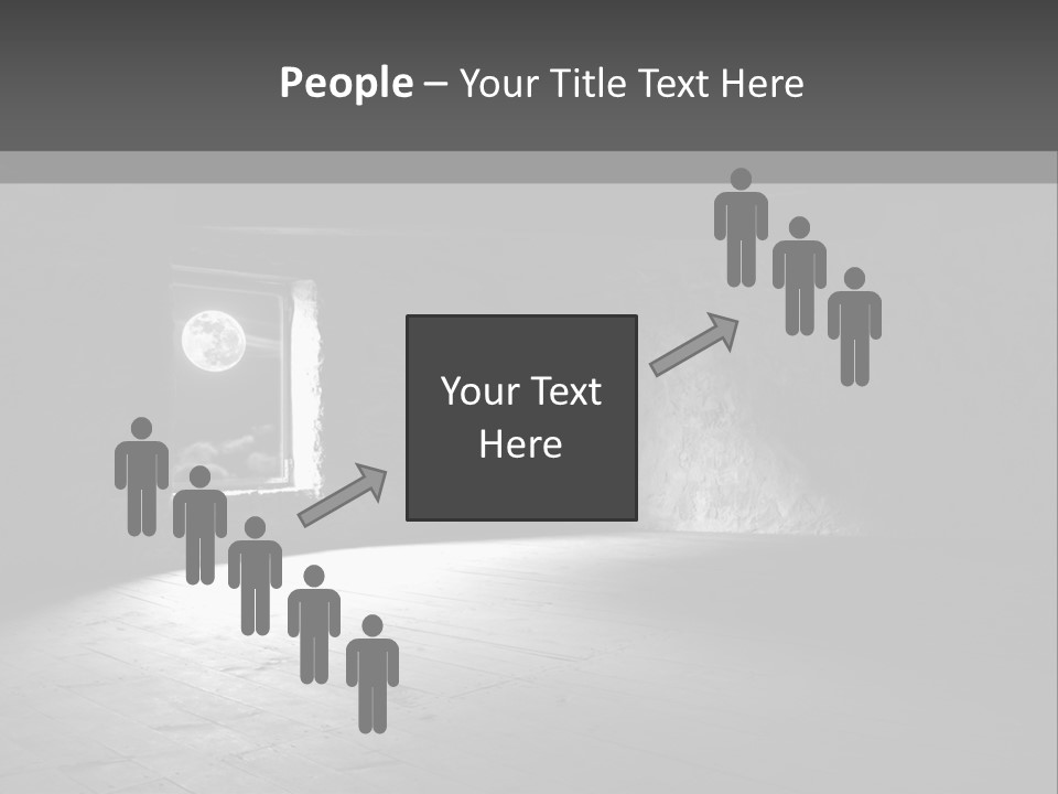 A Dark Room With A Light Coming From The Window PowerPoint Template