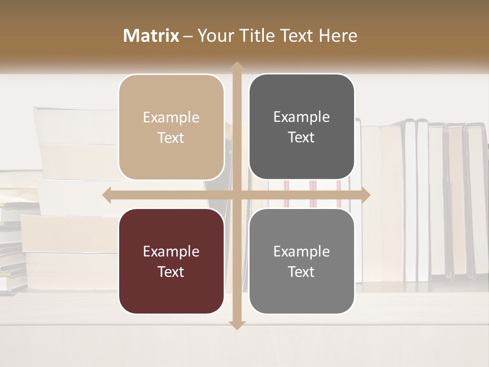 A Row Of Books Sitting On Top Of A Wooden Table PowerPoint Template