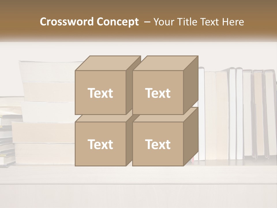 A Row Of Books Sitting On Top Of A Wooden Table PowerPoint Template
