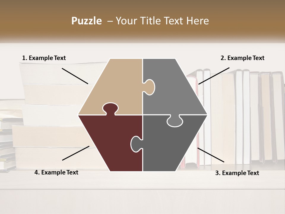 A Row Of Books Sitting On Top Of A Wooden Table PowerPoint Template