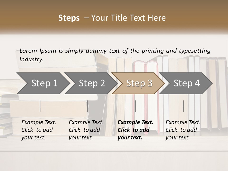 A Row Of Books Sitting On Top Of A Wooden Table PowerPoint Template