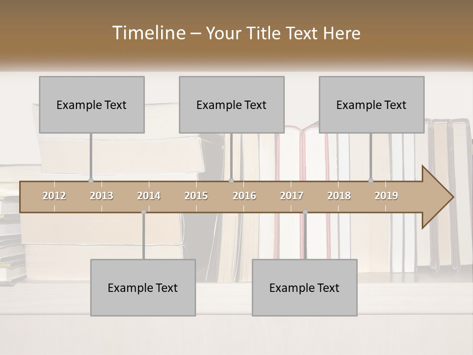 A Row Of Books Sitting On Top Of A Wooden Table PowerPoint Template