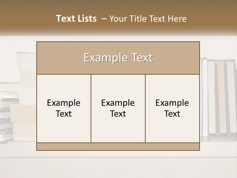 A Row Of Books Sitting On Top Of A Wooden Table PowerPoint Template