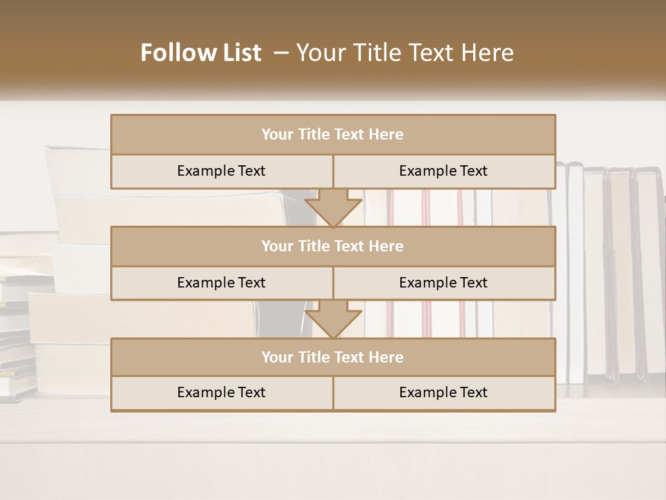 A Row Of Books Sitting On Top Of A Wooden Table PowerPoint Template