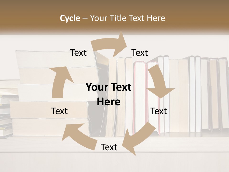 A Row Of Books Sitting On Top Of A Wooden Table PowerPoint Template