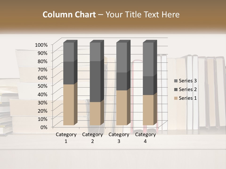 A Row Of Books Sitting On Top Of A Wooden Table PowerPoint Template