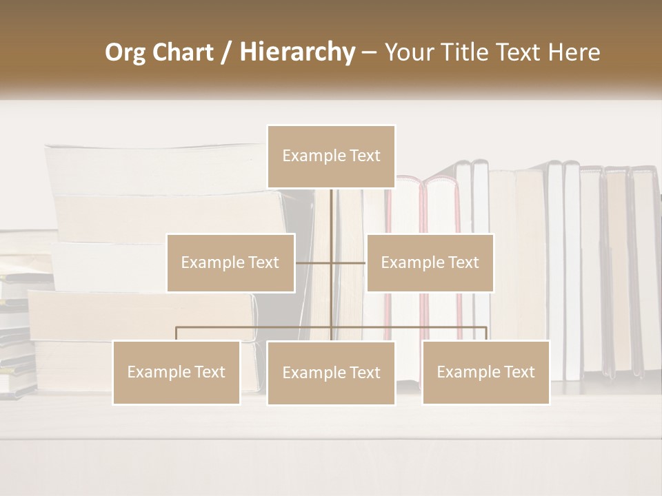 A Row Of Books Sitting On Top Of A Wooden Table PowerPoint Template