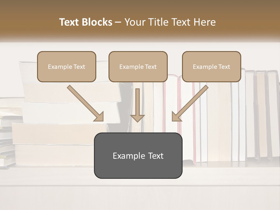 A Row Of Books Sitting On Top Of A Wooden Table PowerPoint Template