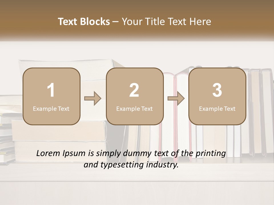 A Row Of Books Sitting On Top Of A Wooden Table PowerPoint Template