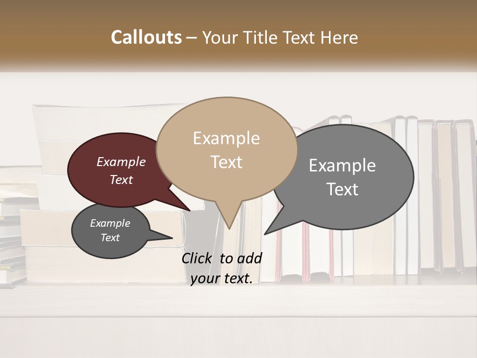 A Row Of Books Sitting On Top Of A Wooden Table PowerPoint Template
