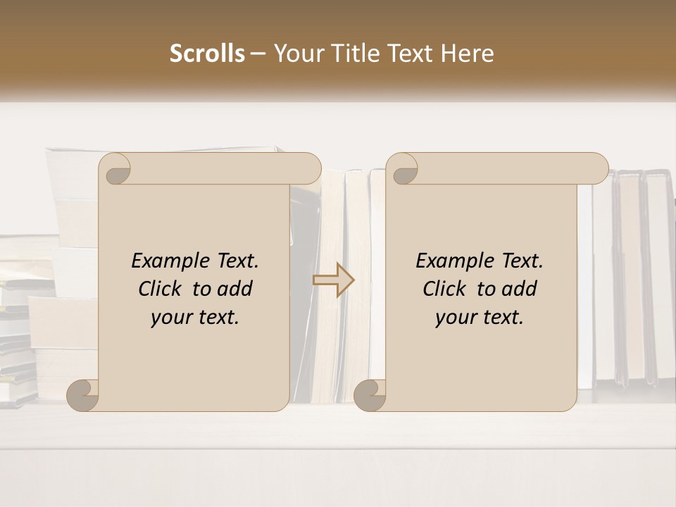 A Row Of Books Sitting On Top Of A Wooden Table PowerPoint Template