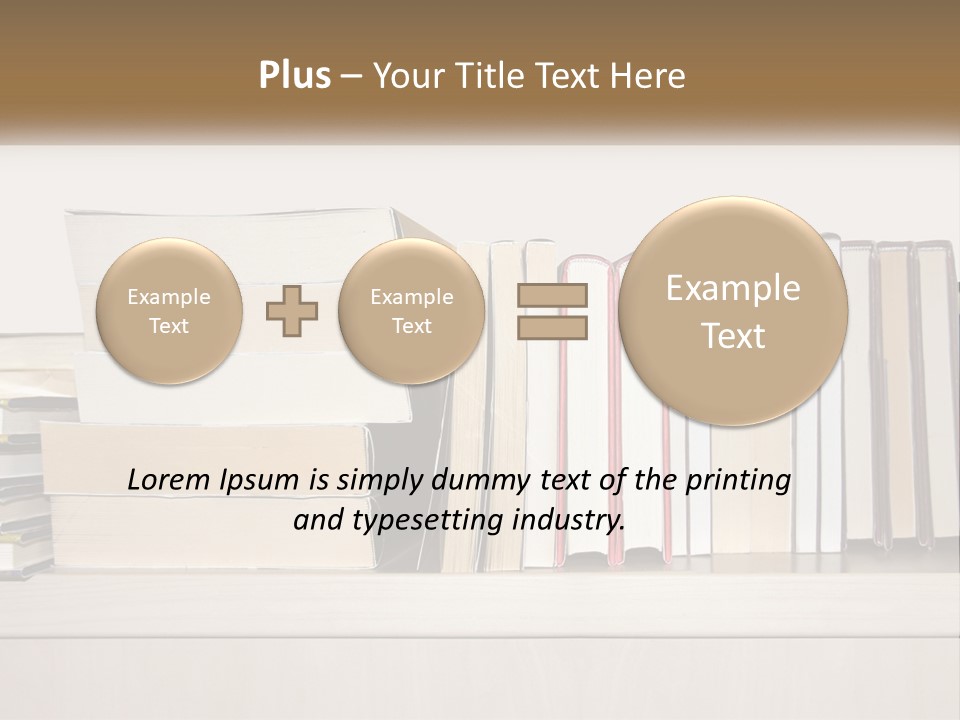A Row Of Books Sitting On Top Of A Wooden Table PowerPoint Template
