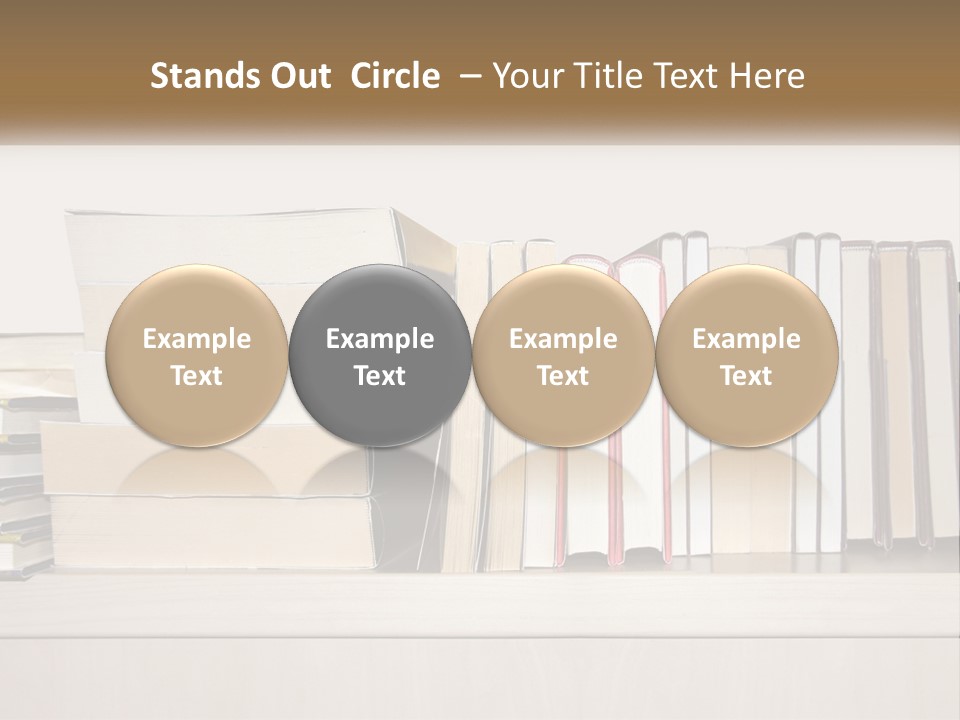 A Row Of Books Sitting On Top Of A Wooden Table PowerPoint Template