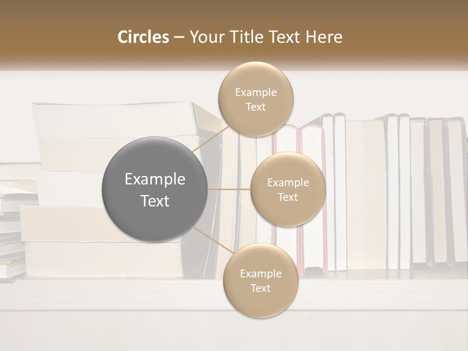 A Row Of Books Sitting On Top Of A Wooden Table PowerPoint Template