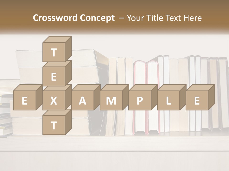 A Row Of Books Sitting On Top Of A Wooden Table PowerPoint Template