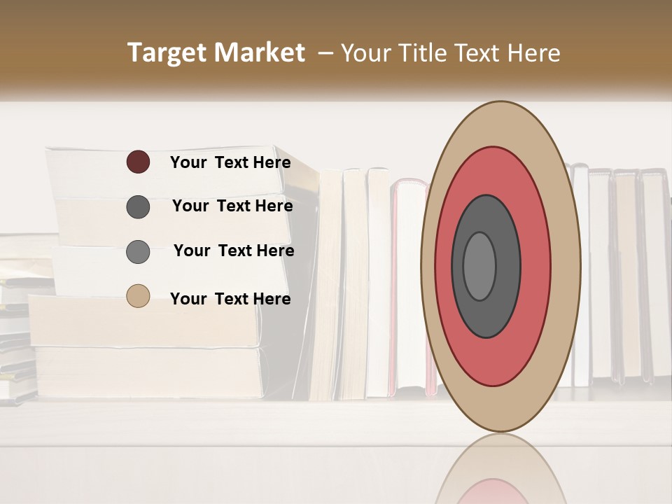 A Row Of Books Sitting On Top Of A Wooden Table PowerPoint Template