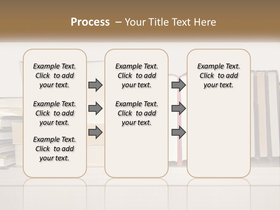 A Row Of Books Sitting On Top Of A Wooden Table PowerPoint Template