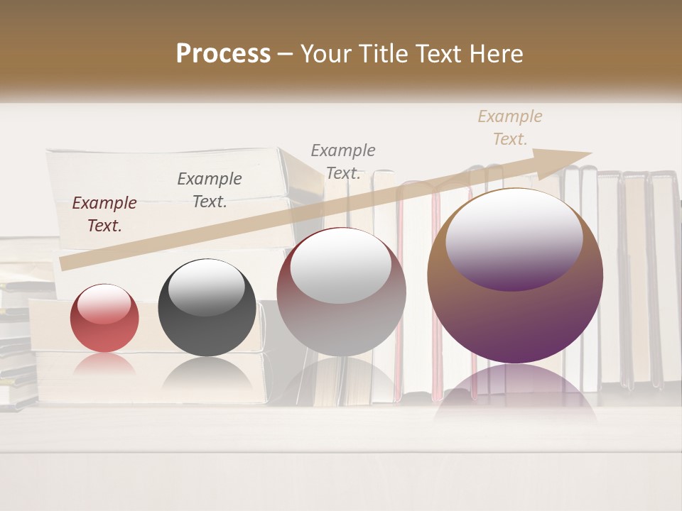 A Row Of Books Sitting On Top Of A Wooden Table PowerPoint Template