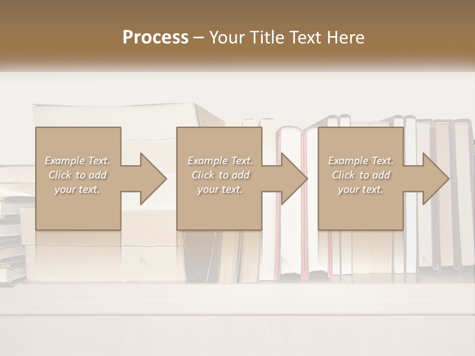 A Row Of Books Sitting On Top Of A Wooden Table PowerPoint Template