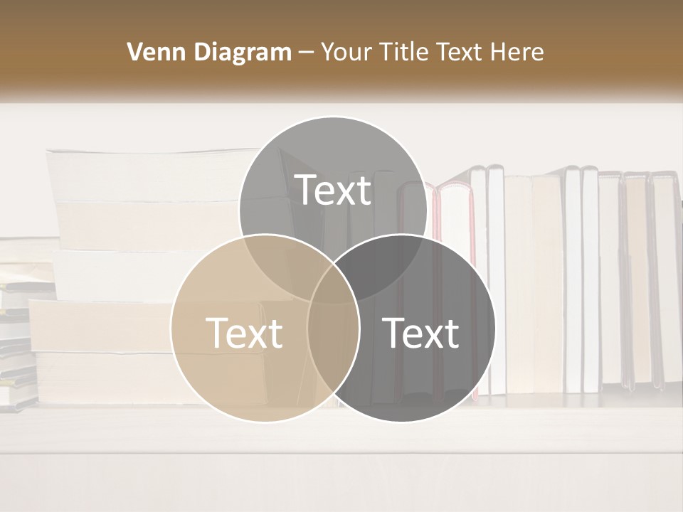 A Row Of Books Sitting On Top Of A Wooden Table PowerPoint Template