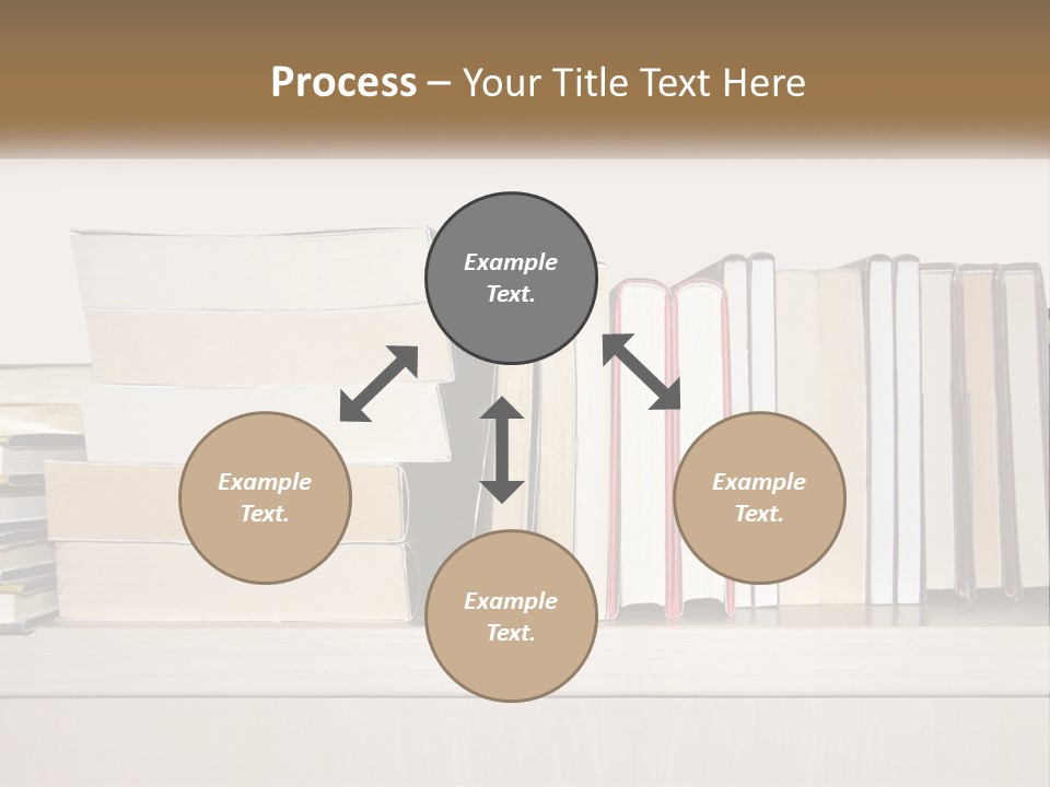 A Row Of Books Sitting On Top Of A Wooden Table PowerPoint Template