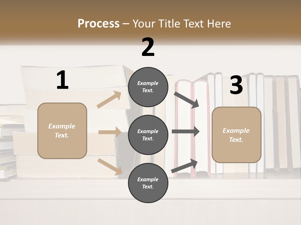 A Row Of Books Sitting On Top Of A Wooden Table PowerPoint Template