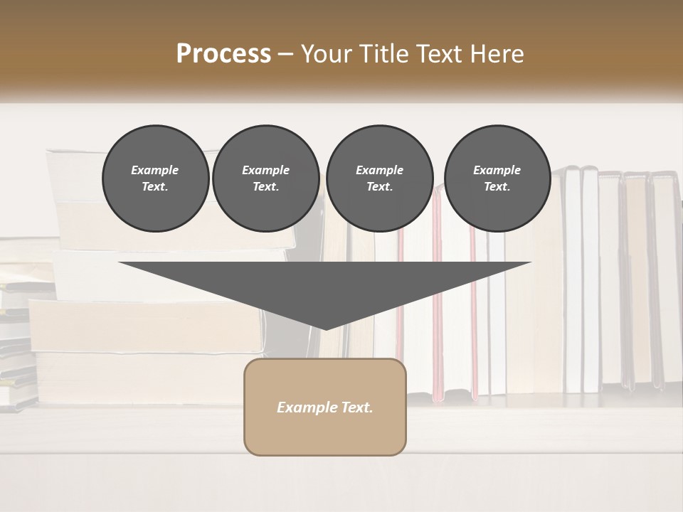 A Row Of Books Sitting On Top Of A Wooden Table PowerPoint Template