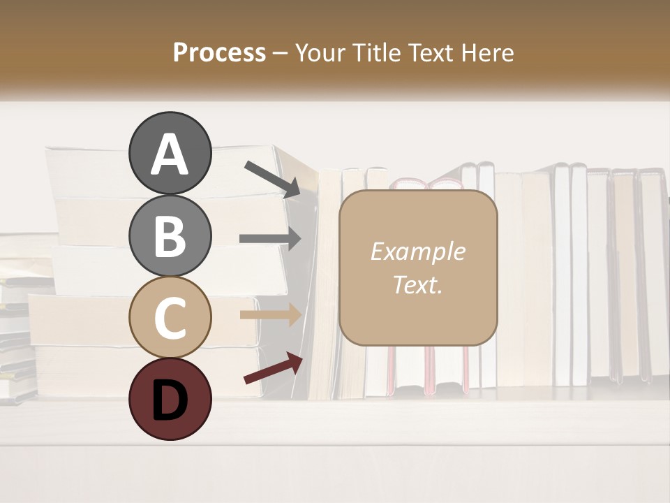 A Row Of Books Sitting On Top Of A Wooden Table PowerPoint Template