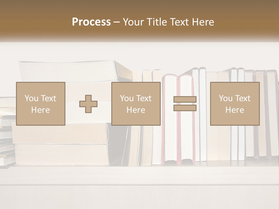 A Row Of Books Sitting On Top Of A Wooden Table PowerPoint Template