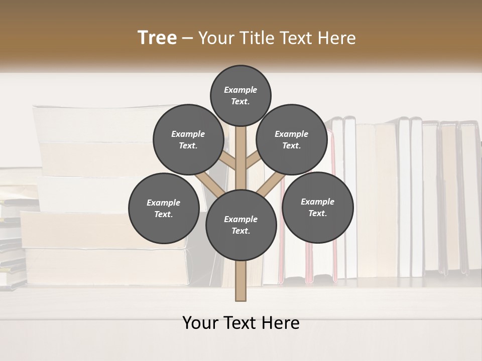 A Row Of Books Sitting On Top Of A Wooden Table PowerPoint Template