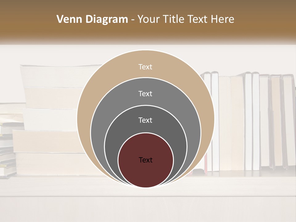 A Row Of Books Sitting On Top Of A Wooden Table PowerPoint Template
