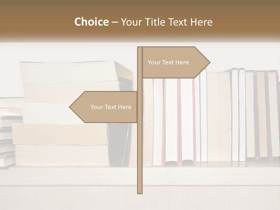 A Row Of Books Sitting On Top Of A Wooden Table PowerPoint Template