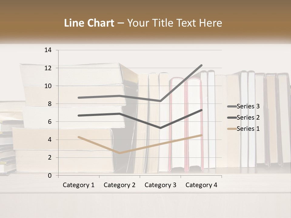 A Row Of Books Sitting On Top Of A Wooden Table PowerPoint Template