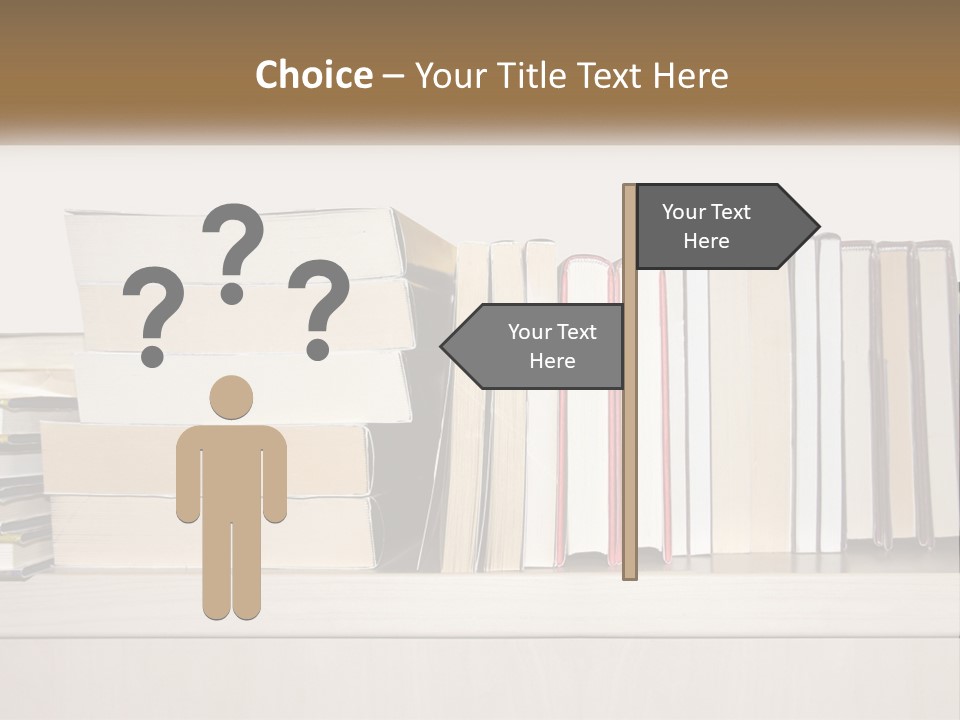 A Row Of Books Sitting On Top Of A Wooden Table PowerPoint Template