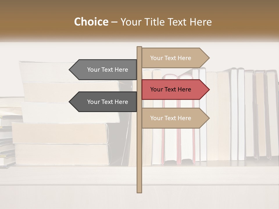 A Row Of Books Sitting On Top Of A Wooden Table PowerPoint Template