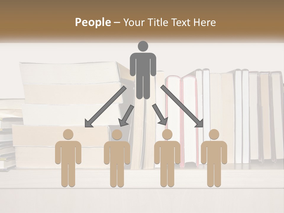 A Row Of Books Sitting On Top Of A Wooden Table PowerPoint Template