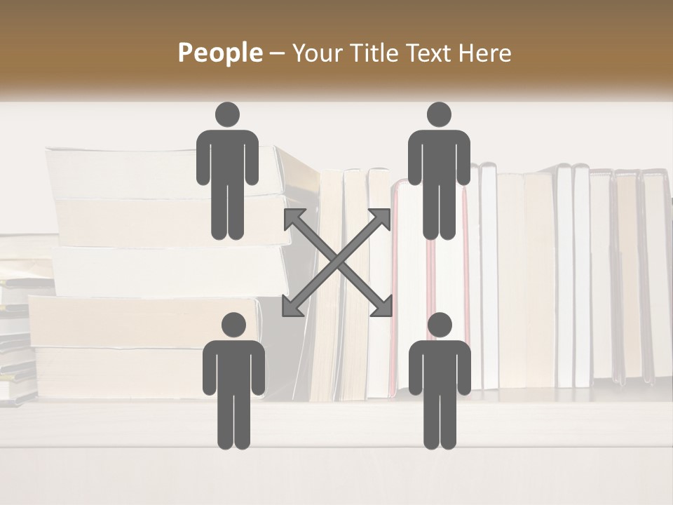 A Row Of Books Sitting On Top Of A Wooden Table PowerPoint Template