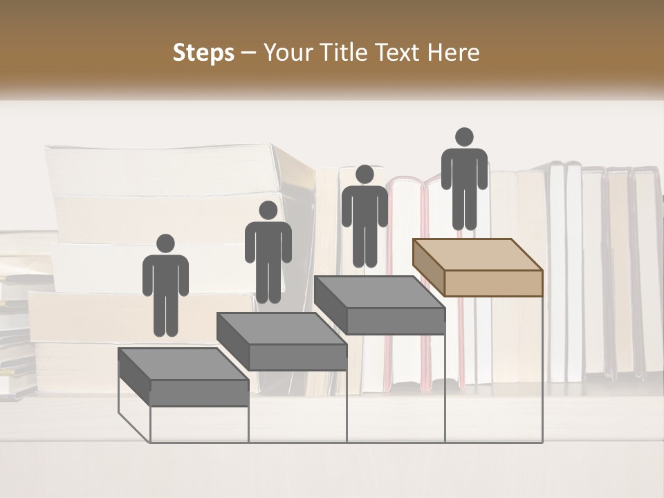 A Row Of Books Sitting On Top Of A Wooden Table PowerPoint Template