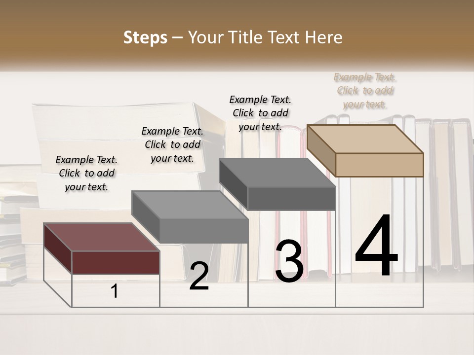A Row Of Books Sitting On Top Of A Wooden Table PowerPoint Template