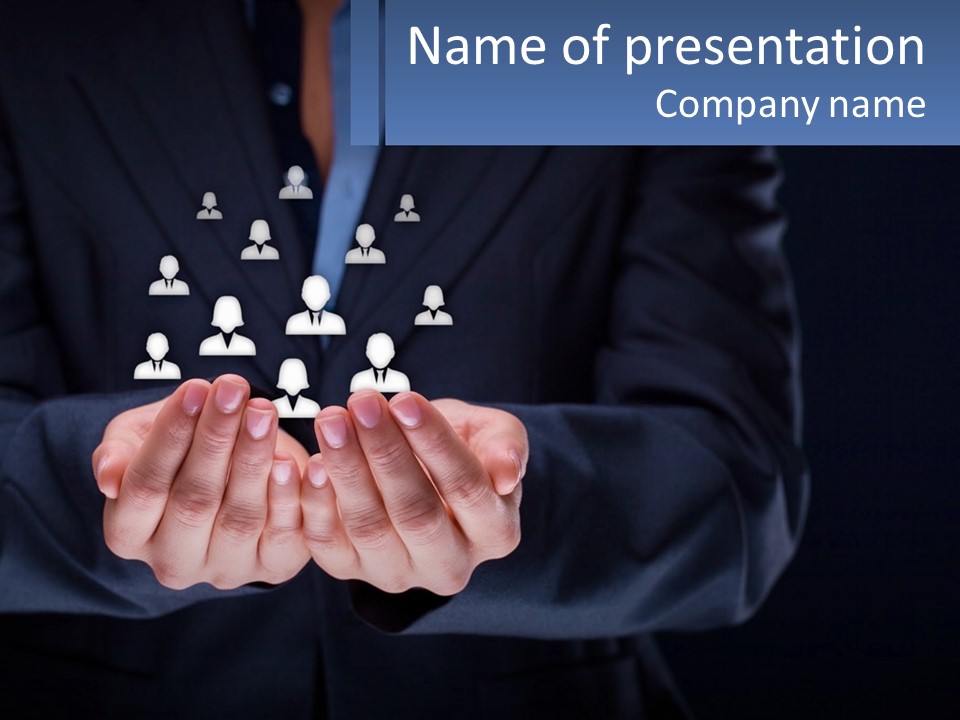 A Person Holding Out Their Hands With A Group Of People In The Middle PowerPoint Template
