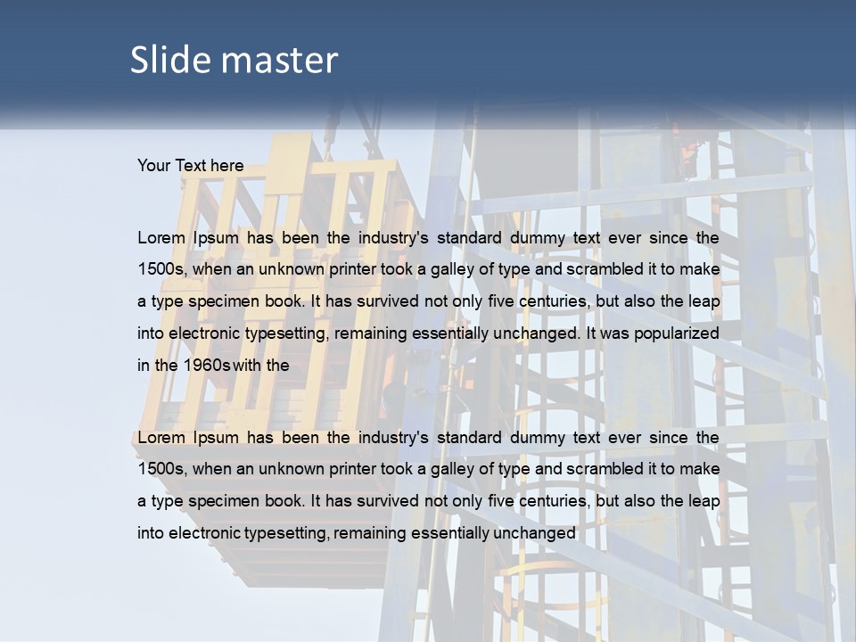A Crane Is Lifting A Piece Of Metal PowerPoint Template