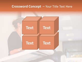 A Woman Speaking At A Podium With A Microphone PowerPoint Template