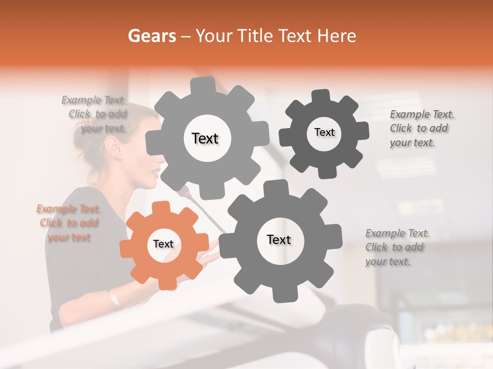 A Woman Speaking At A Podium With A Microphone PowerPoint Template