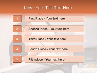 A Woman Speaking At A Podium With A Microphone PowerPoint Template