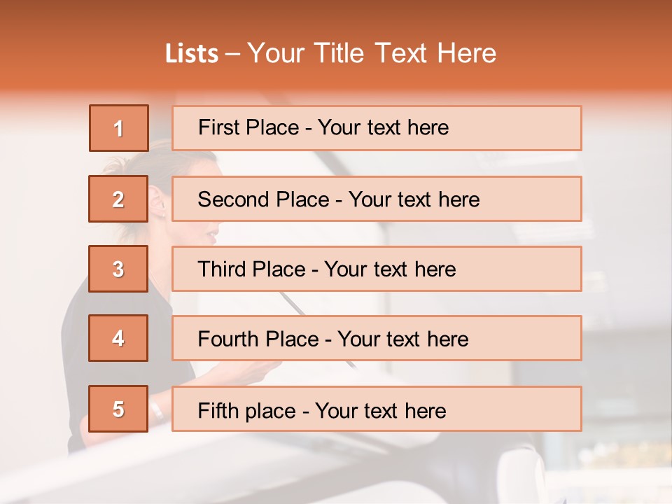 A Woman Speaking At A Podium With A Microphone PowerPoint Template