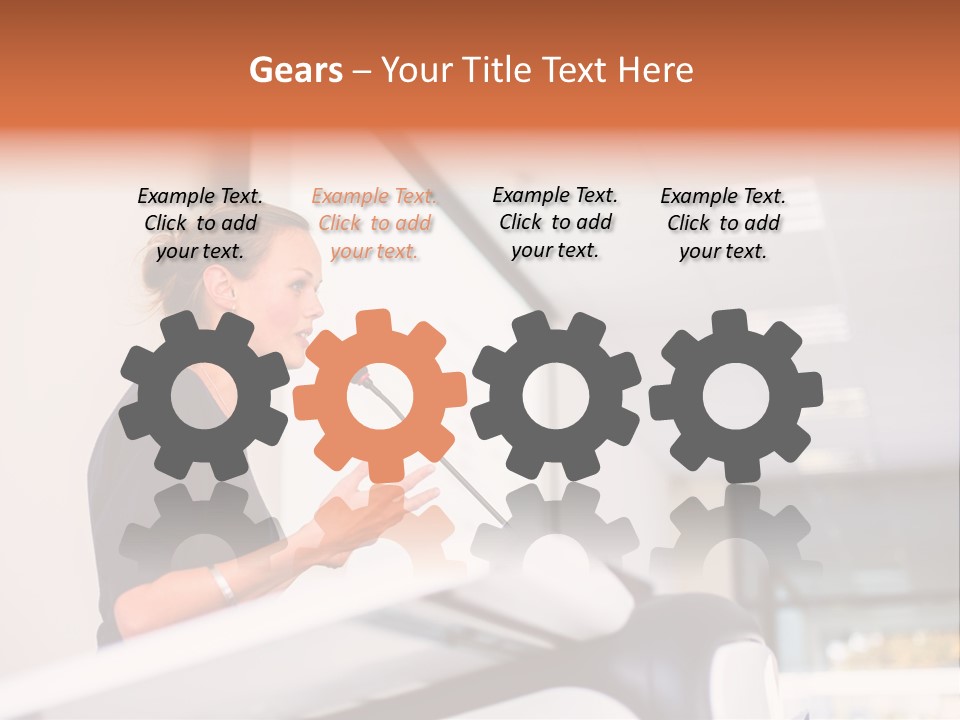 A Woman Speaking At A Podium With A Microphone PowerPoint Template