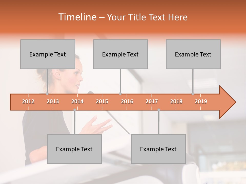 A Woman Speaking At A Podium With A Microphone PowerPoint Template